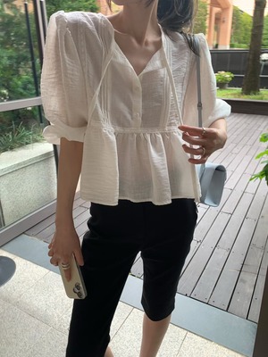 (予約)mellounge / Linen Garden Blouse
