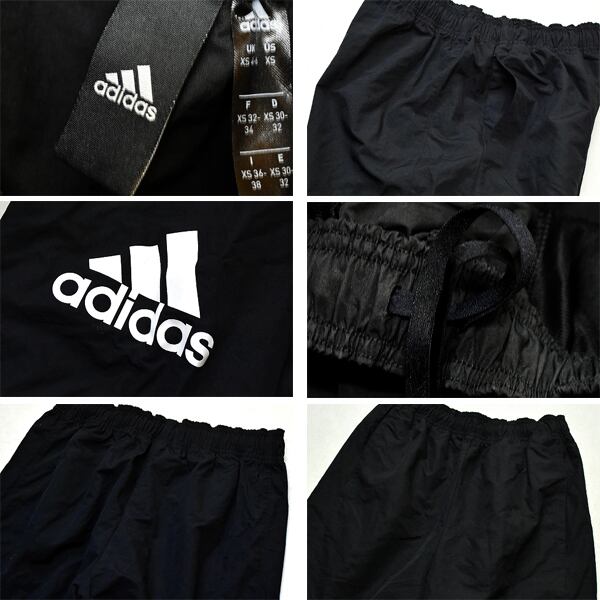 1点物◇アディダス黒ジョガーadidasナイロンパンツ古着メンズSM