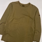 Karl Helmut カールヘルム ロゴ刺繍 切りっぱなし 長袖 カットソー シャツ サイズ M /カーキベージュ/トレーナー