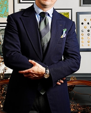 Regimental tie Green and Navy