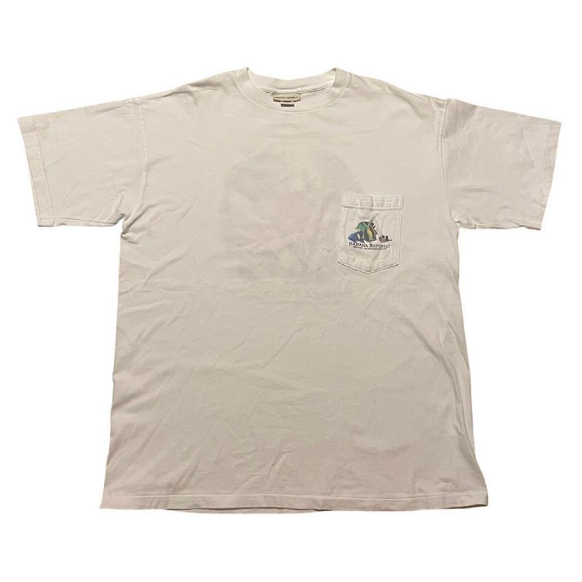 90s BANANA REPUBLIC ビンテージ Tシャツ バナリパ アニマル ポケT