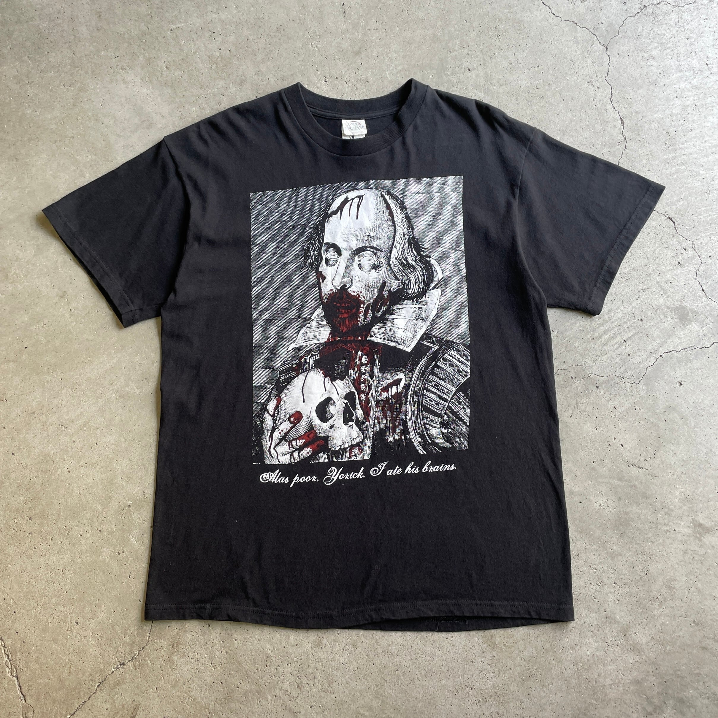 alas poor yorick” シェイクスピア ハムレット グロテスク プリント T 