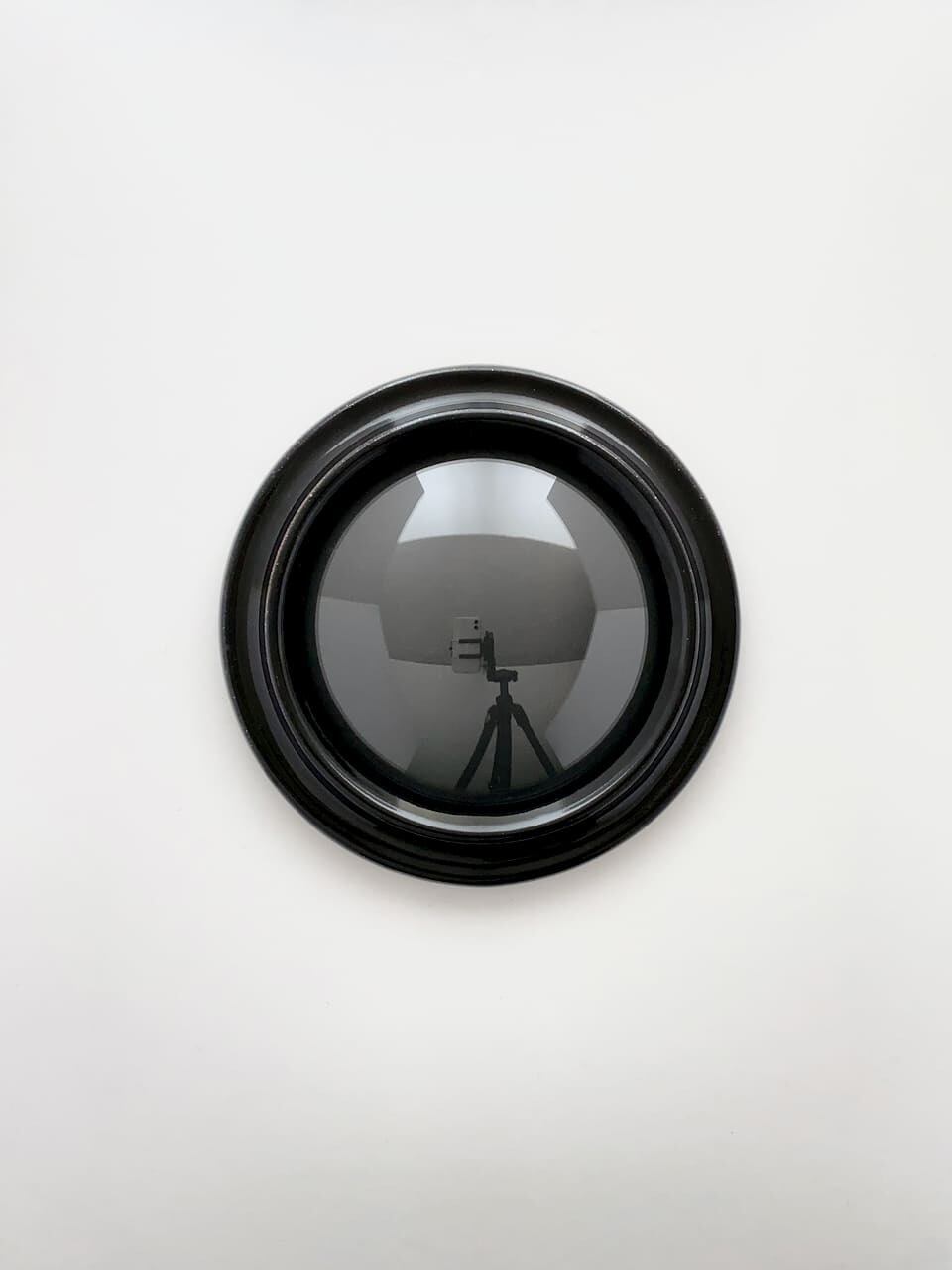 コンベックス グラスケース S （18cm） 立体 円形フレーム / Convex Glass Case Small Black