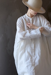 リネンライクロングシャツワンピース
