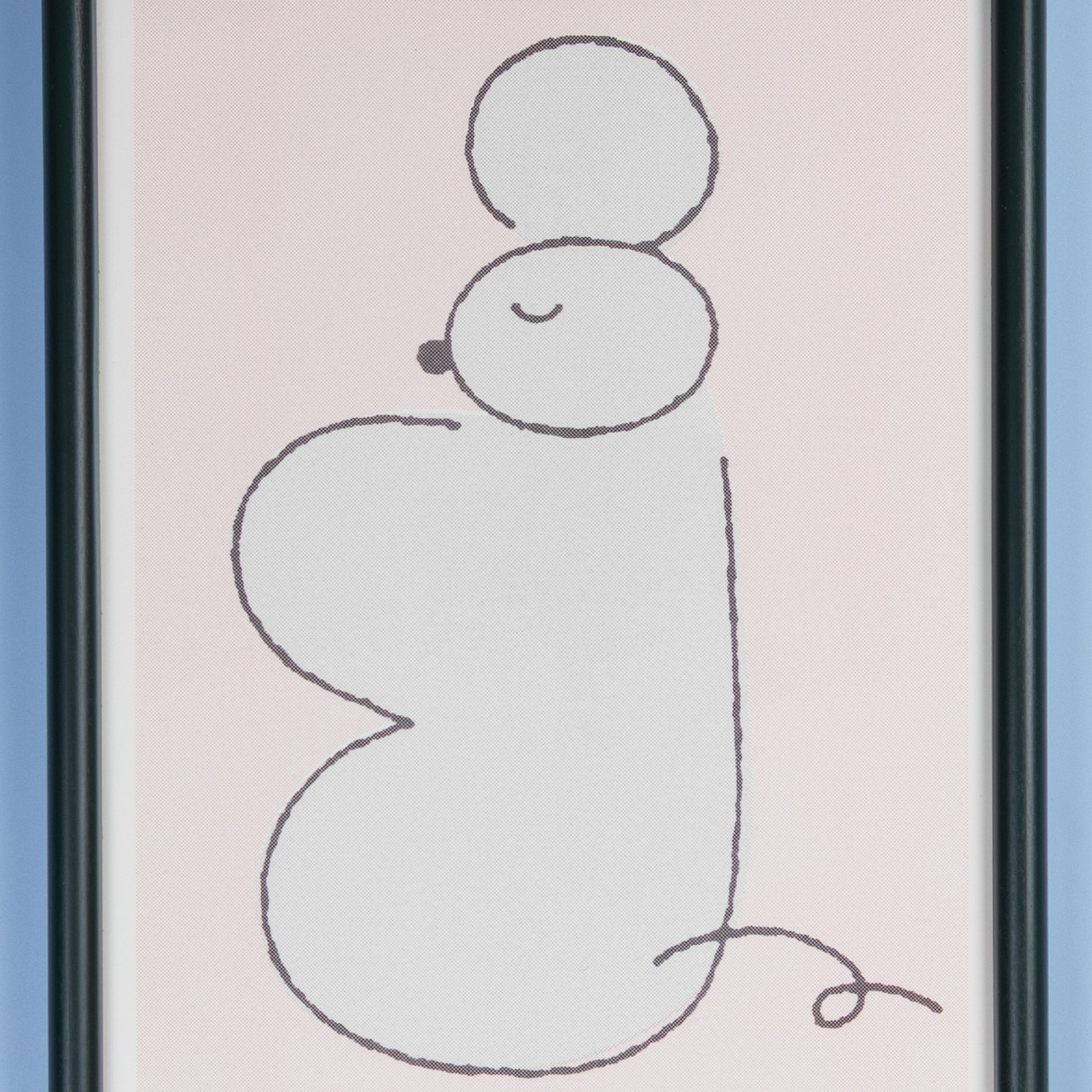 < しまむらひかり > リソグラフ作品(額付き)「ねずみのぬいぐるみ」