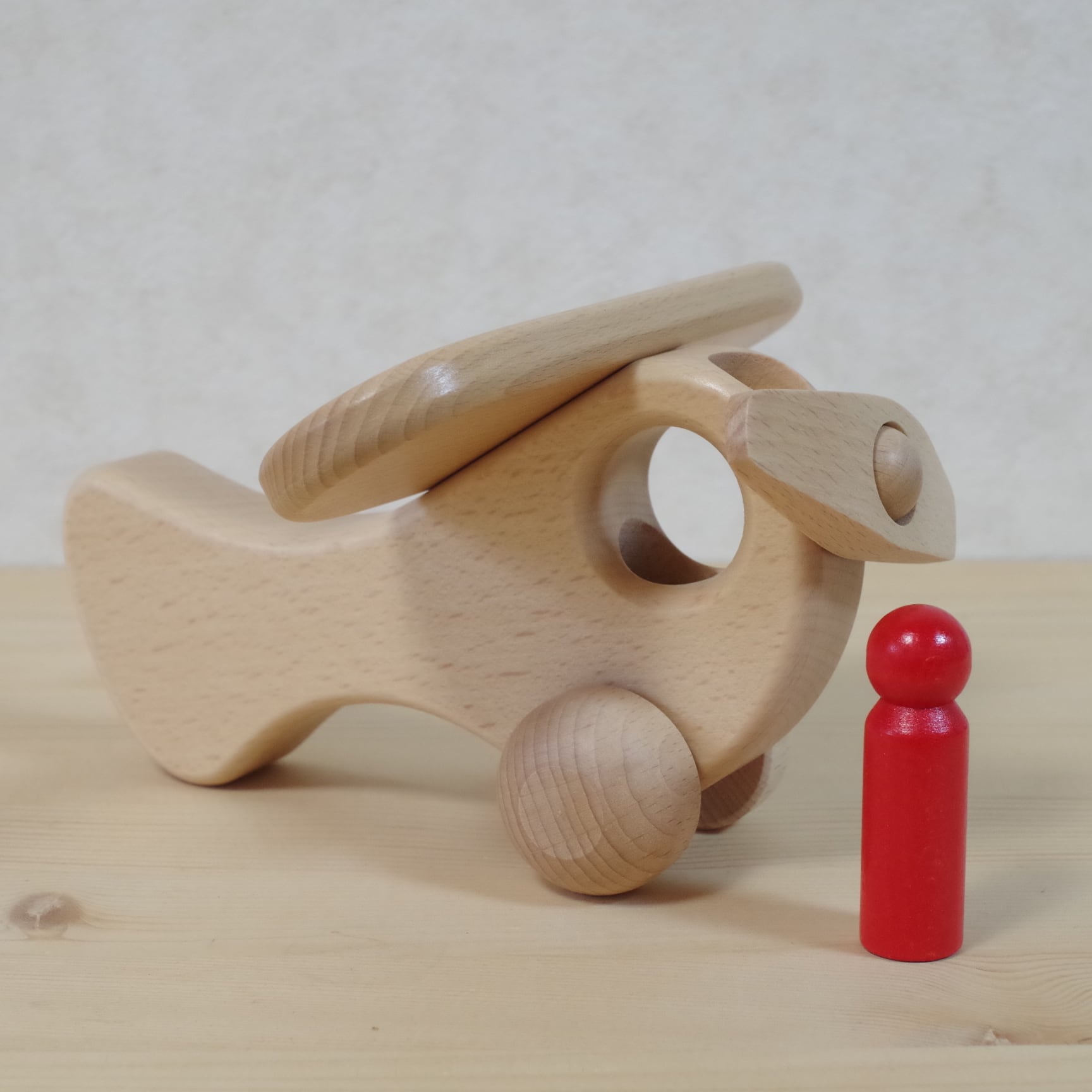 ケラー社 ドイツ製 木のおもちゃ 飛行機 三人乗り 廃盤・貴重】ケラー