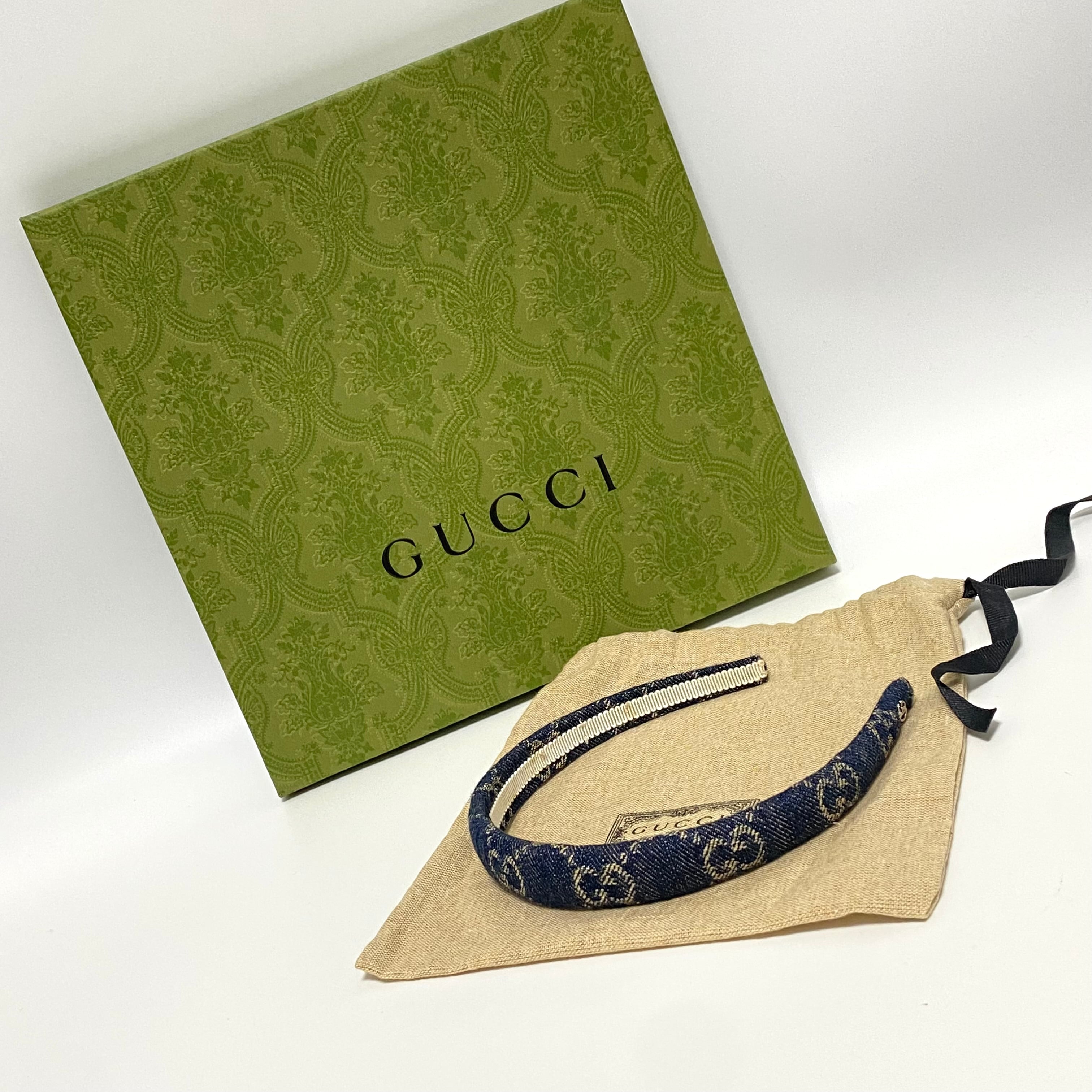 GUCCI グッチ GG柄 カチューシャ デニム ヘアアクセサリー 10413