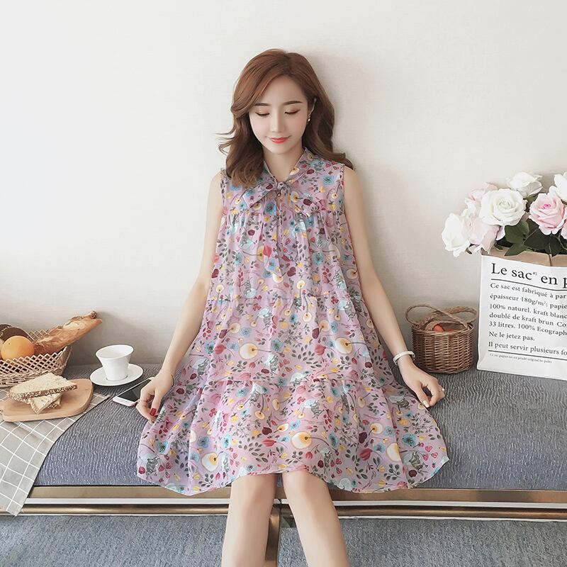 【新作】【送料無料】 2019サマーマタニティドレスウーマンフローラルプリントラージサイズドレス妊婦マタニティMD-00713 大きめサイズ 夏物 花柄 AL expec37224183469