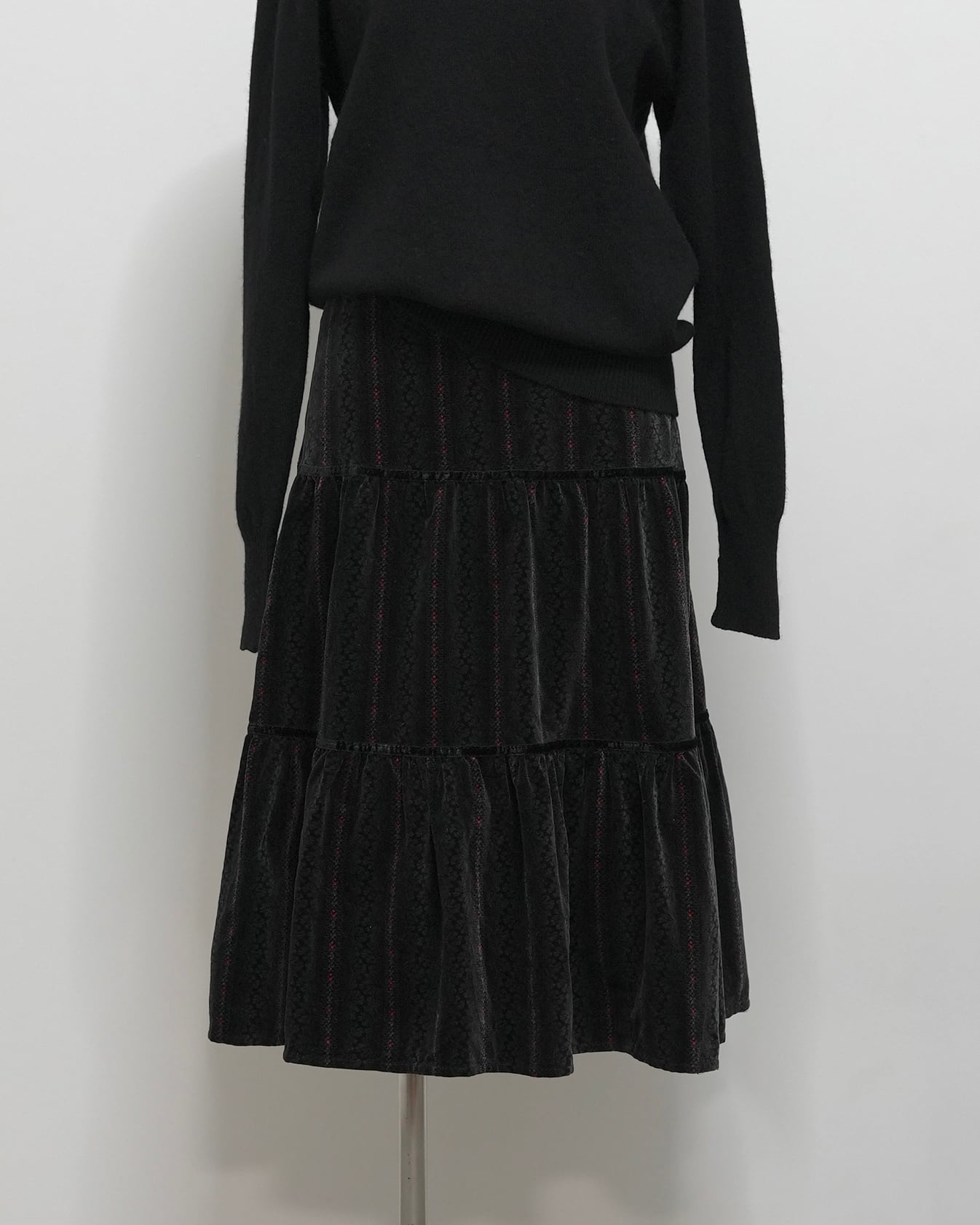 velour shirring skirt / euro vintage(80s)