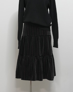 velour shirring skirt / euro vintage(80s)