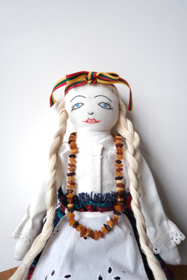 Handmade Lithuanian lady with linen plaits