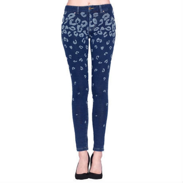 LEOPARD WASH SKINNY JEANS