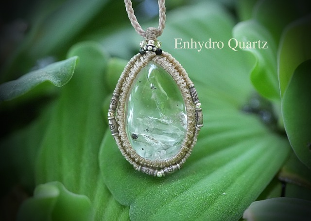 ★古代の水★水晶　マクラメネックレス1923