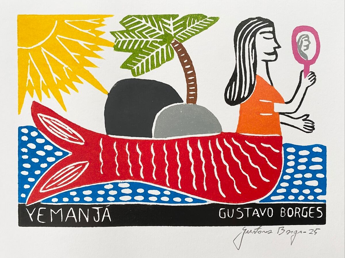 GUSTAVO BORGES グスタボ・ボルジェス 木版画 S【YEMANJA】CL