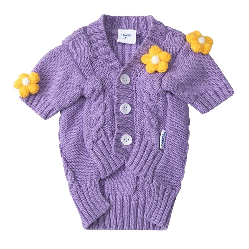 秋冬 犬服 ドッグウェア ペット服 小型犬用服 紫のセーター 中型犬用服