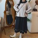 2色／フリルカラーくるみボタンブラウス ・12587