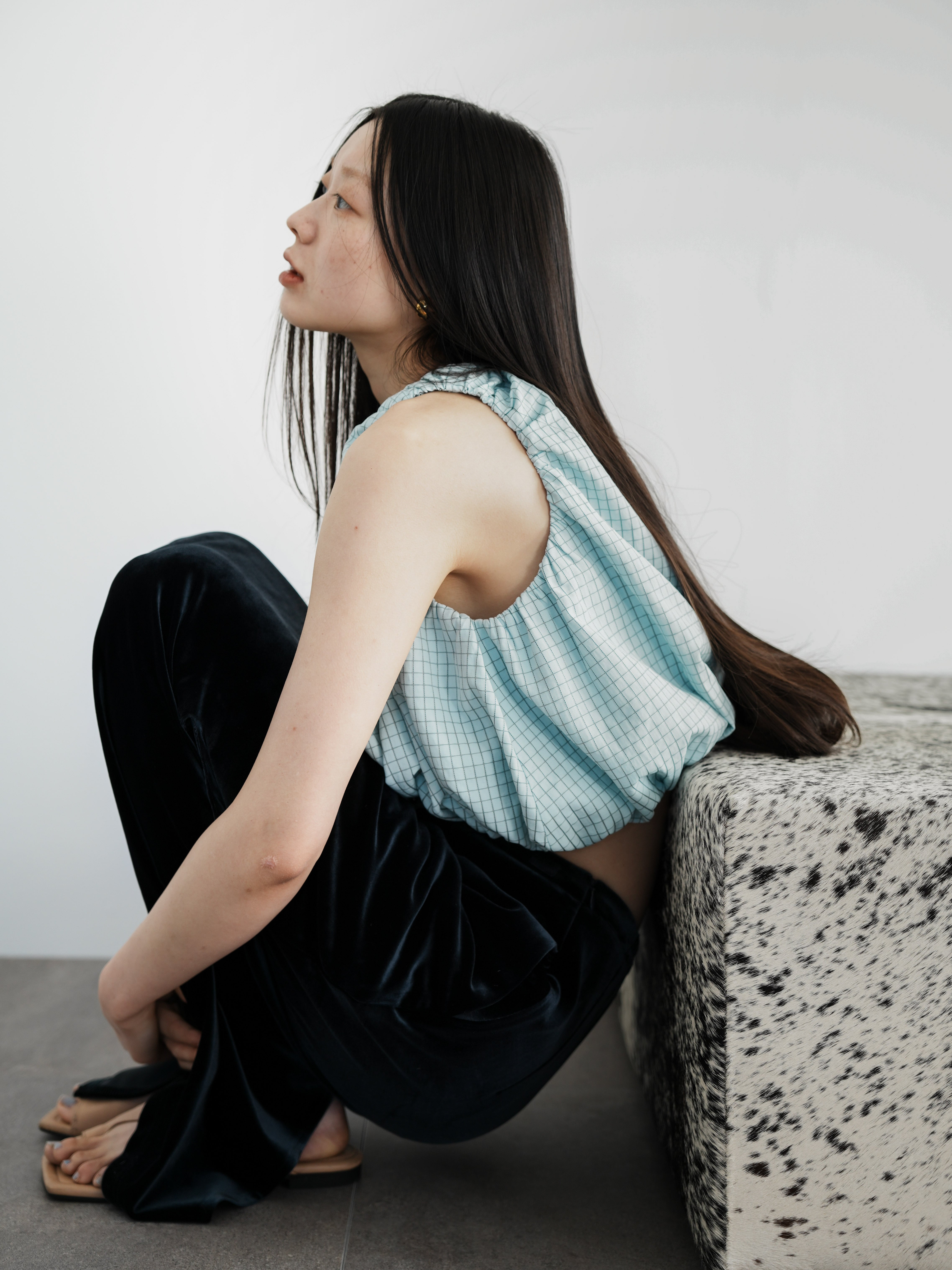 drawstring check tops | Katrin TOKYO