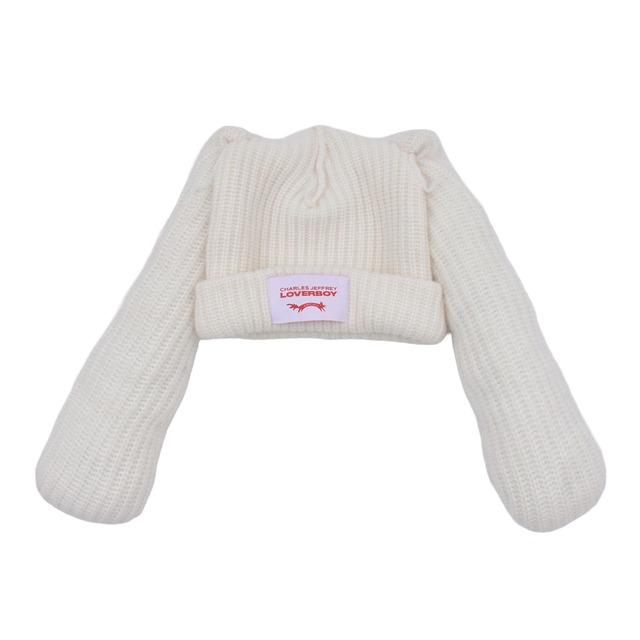 【CHARLES JEFFREY LOVERBOY】ARTISANAL SUPERSIZED RABBIT BEANIE