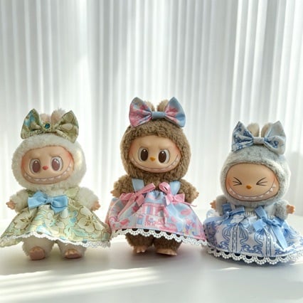 Labubu 1-3代用 リボン花柄ワンピース/ヘアアクセサリー ラブブ
