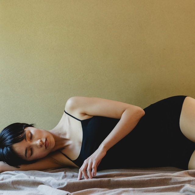 Souple Luz｜ストレートネックブラパッドキャミソール｜スーピマオーガニックコットン