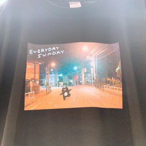 夜の道路のまーくんフォトTシャツ