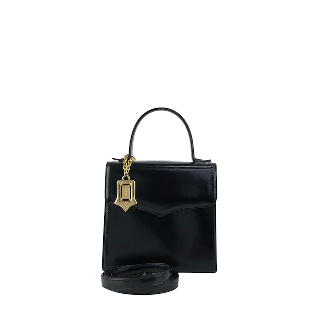 Yves Saint Laurent イヴ・サンローラン ショルダーバッグ ブラック YSLチャーム レザー 2WAY vintage ヴィンテージ オールド gmjhfk
