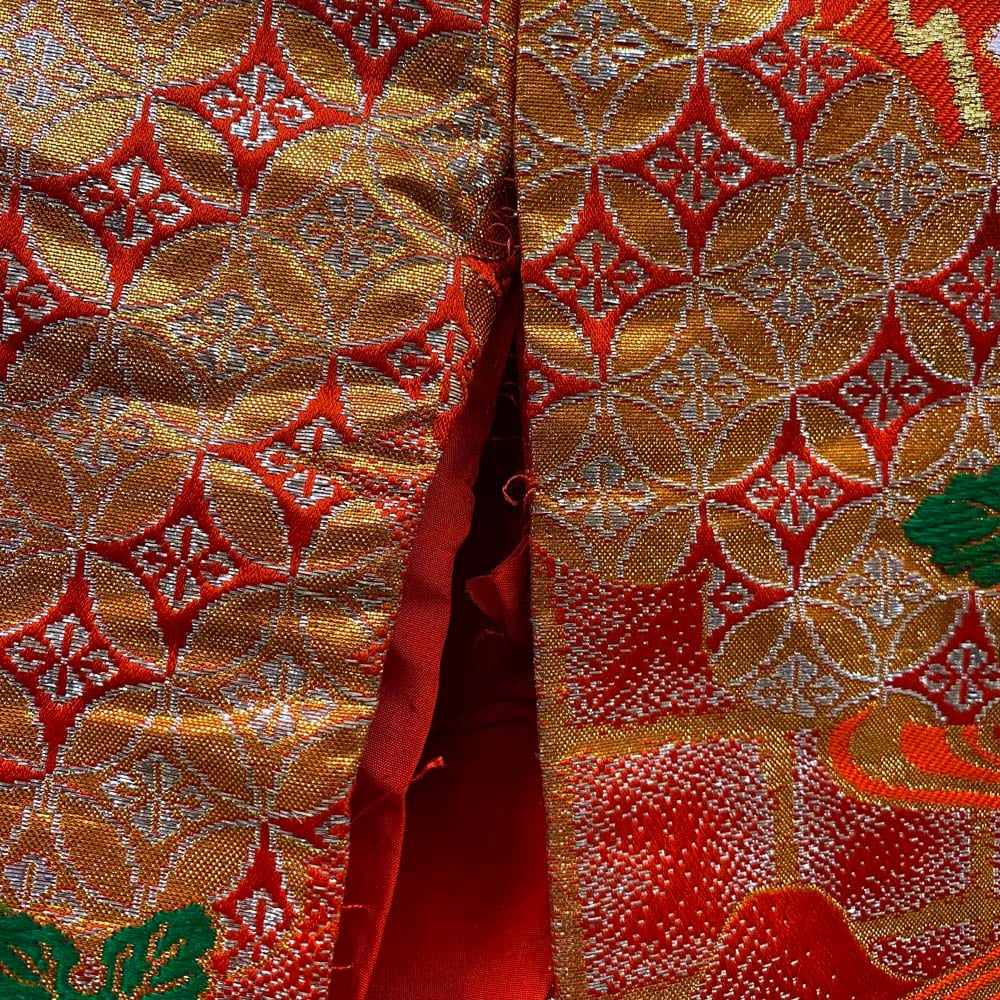 色打掛 正絹 鶴 刺繍 赤 金 打掛 花嫁衣裳 婚礼 リサイクル 中古