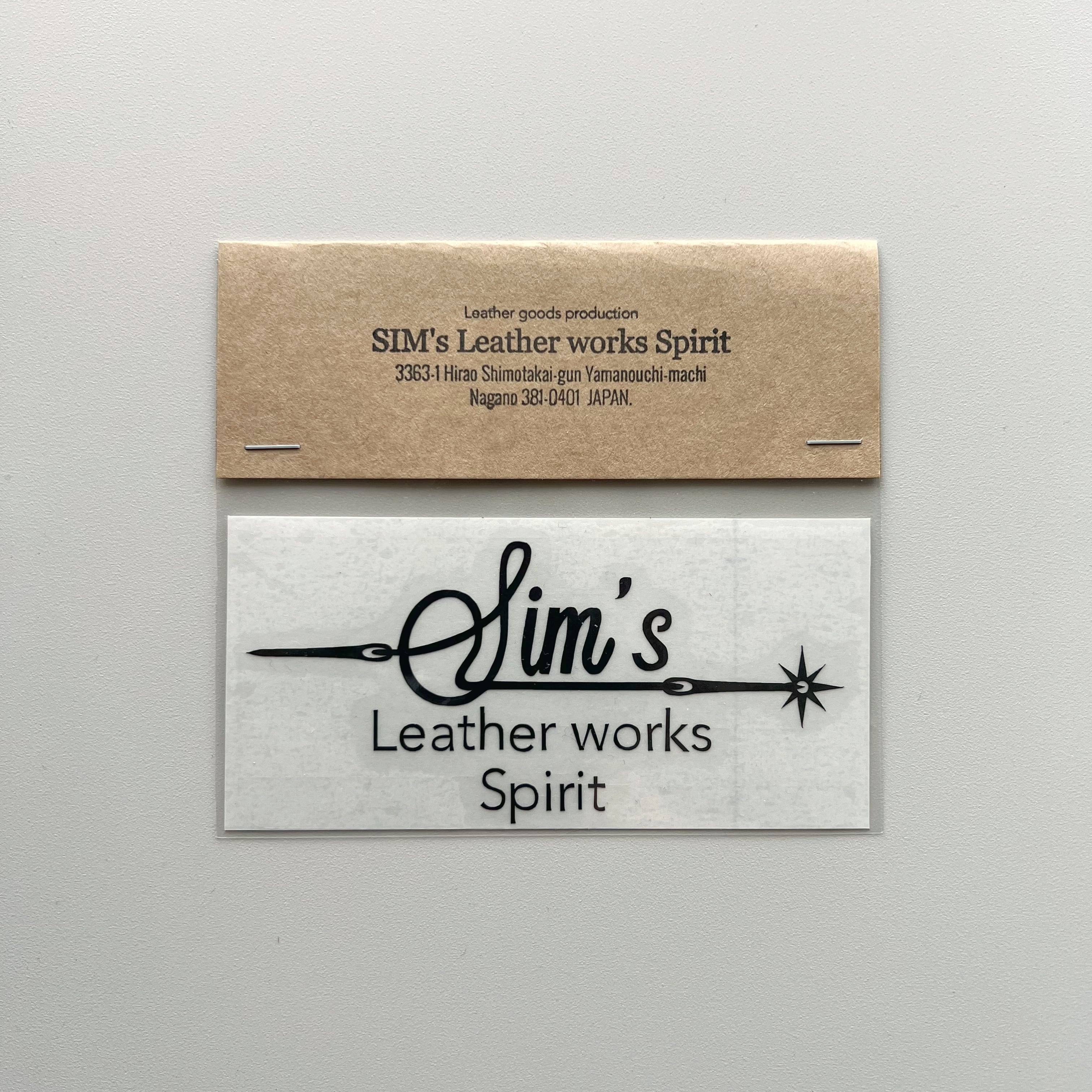SIMs icon” Cutting sticker／Black | Sim's Leather works Spirit