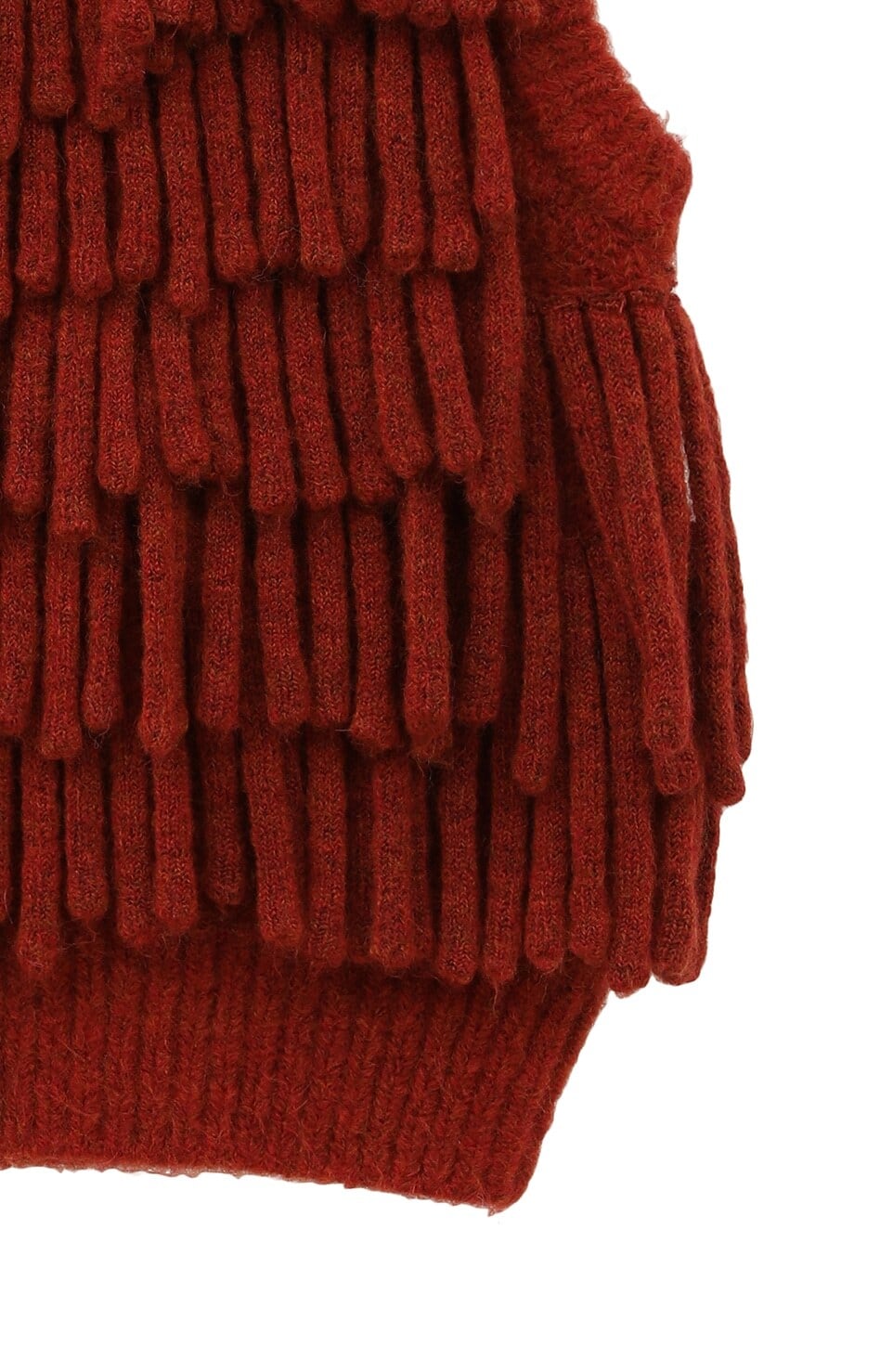 CLANE : W FACE FRINGE KNIT VEST 17106-2082 C/# ORANGE SIZE 1 | id