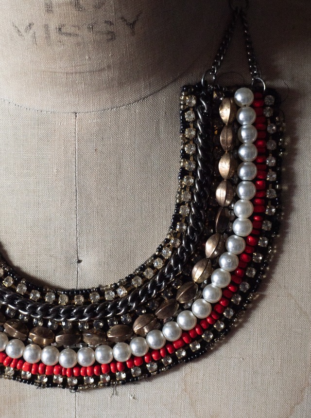 unknown used Multi-parts statement necklace