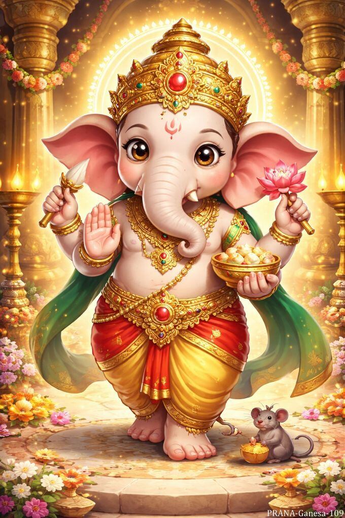 インドの神様 ガネーシャ神 ポスター B7/L版×1枚[029] India God