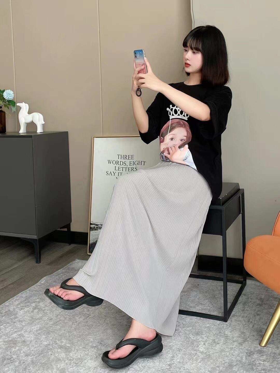 ロングプリーツスカート　AJ22003-8638