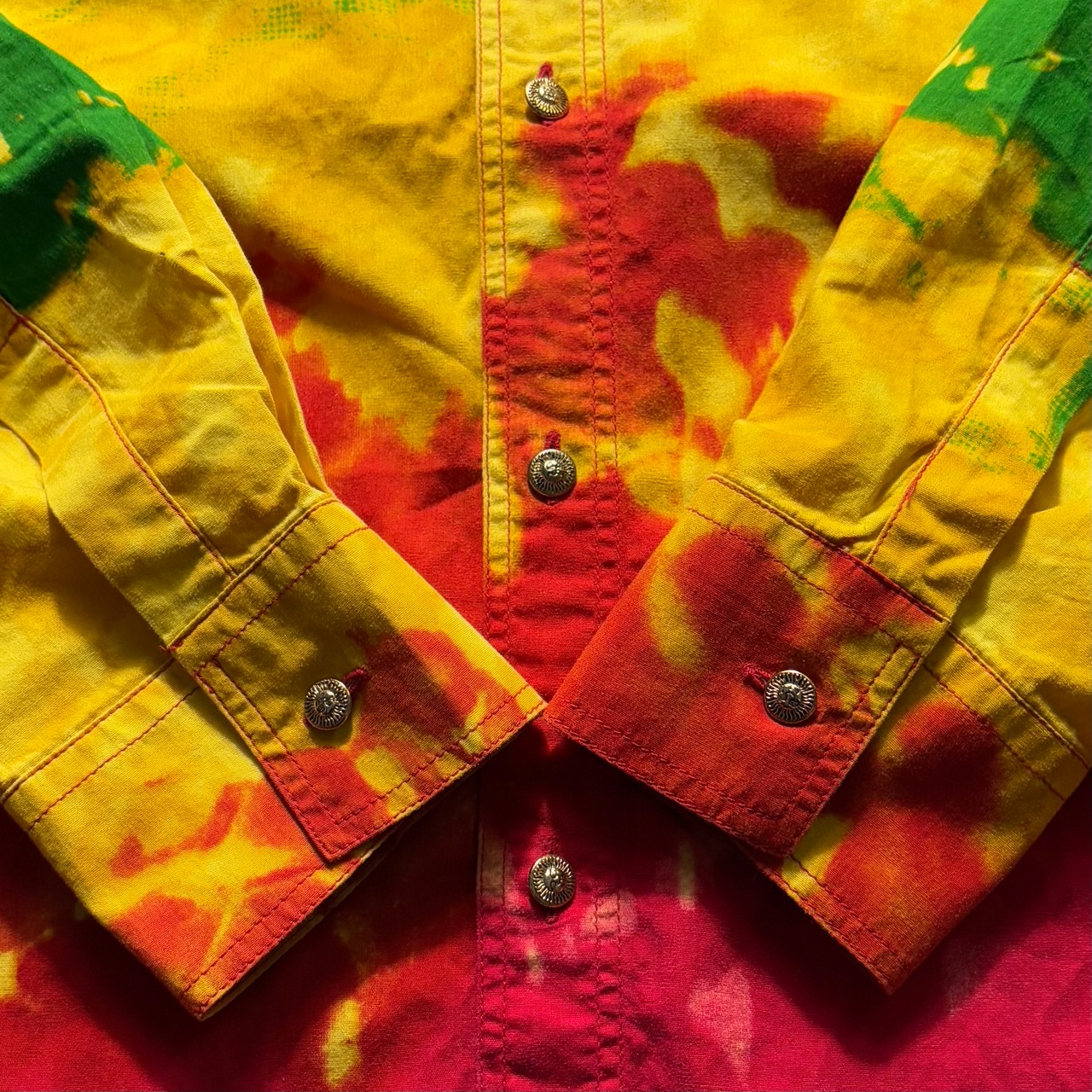 vintage VERSACE JEANS COUTURE tie dye gradation oversized cotton shirt