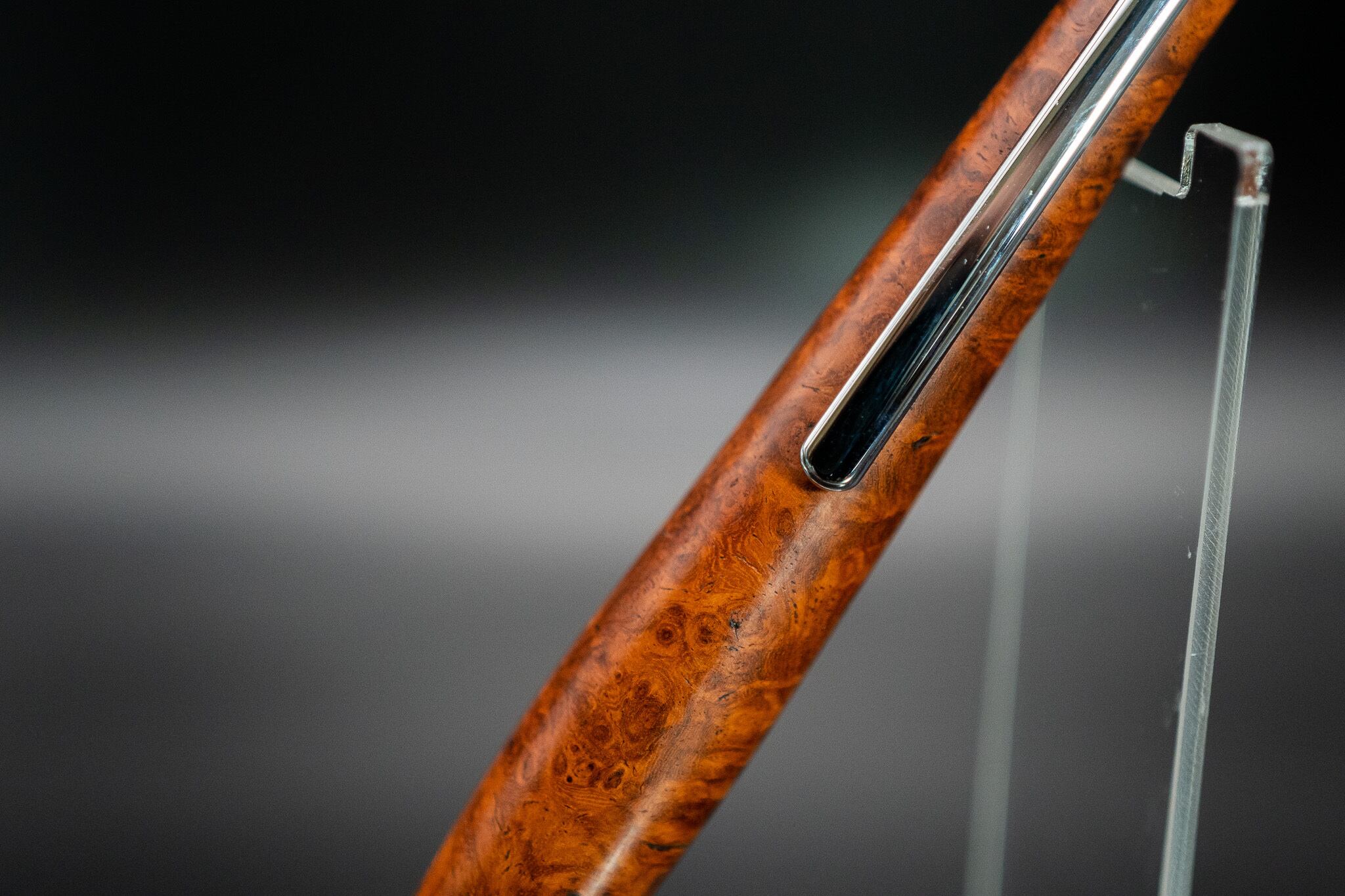 【朱色の銘木】 本花梨こぶ杢 特上 silver BP