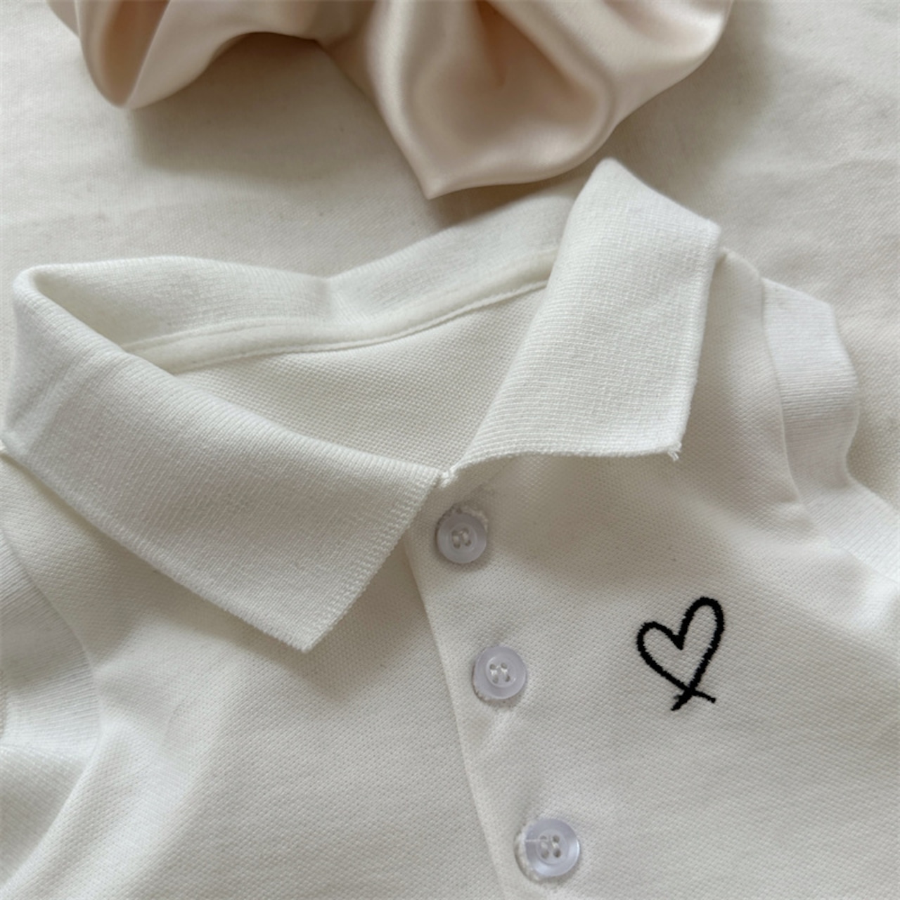 夏ハート刺しゅうpoloセット
