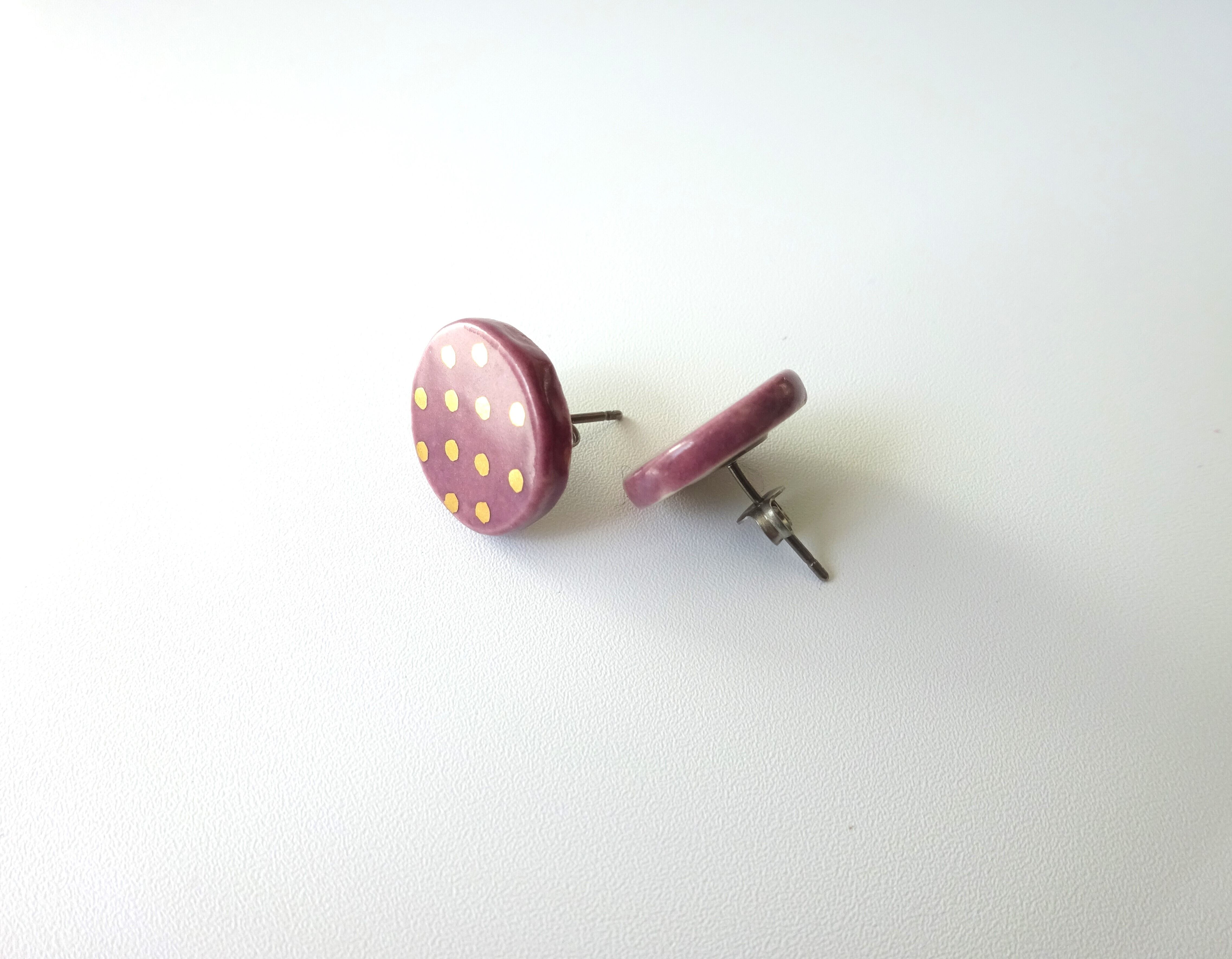 金彩dot round pierce／earring（紫）