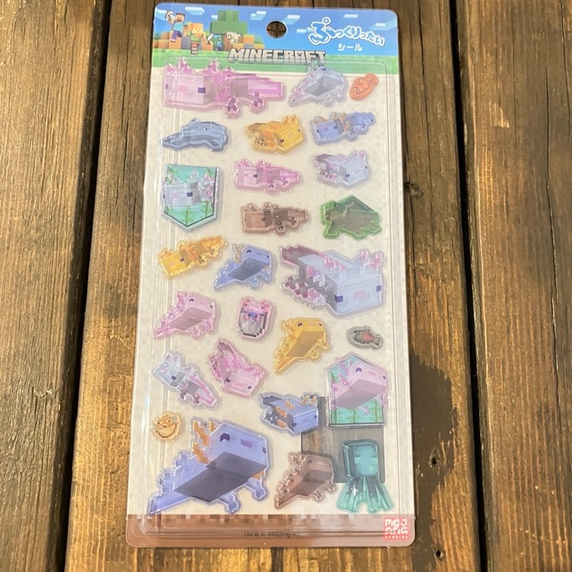 Minecraft　ウーパールーパー　ぷっくりったいシール　X08