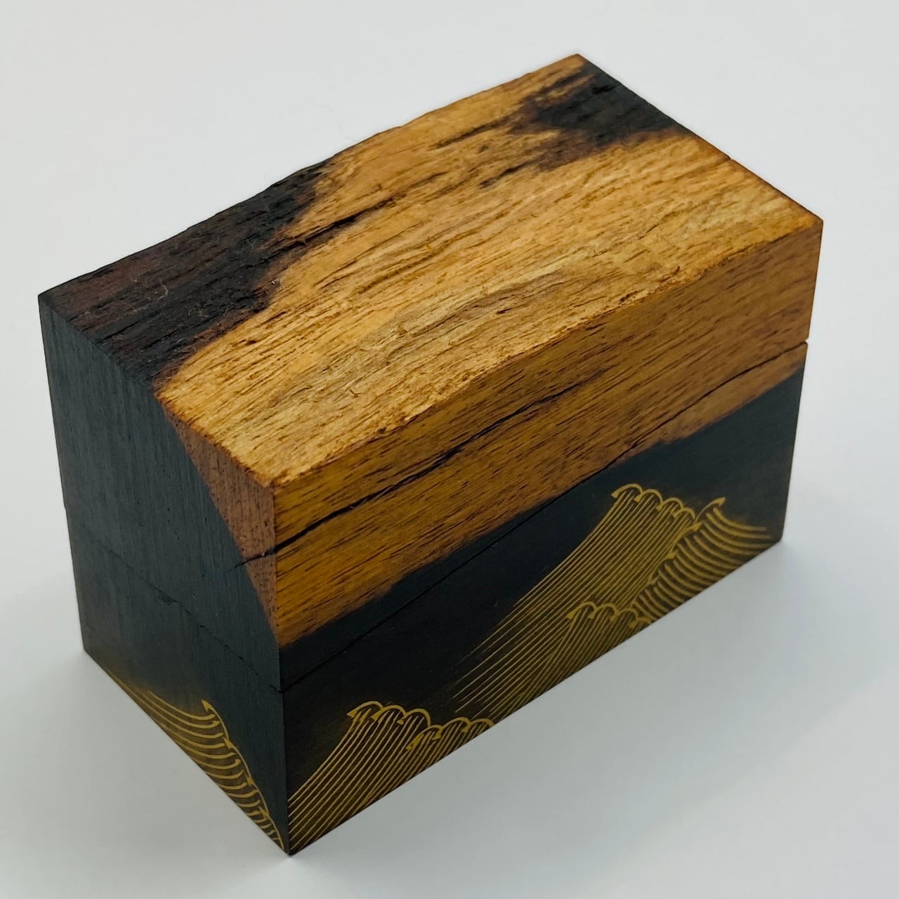 古物】黒檀埋木香合 名取川蒔絵 北村葵春 共箱入 | 茶道具 錦玉堂
