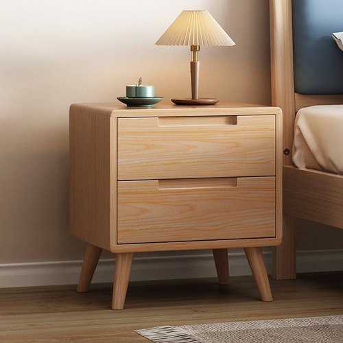 ベッドサイド テーブル　キャビネット　サイドテーブル　ナイトテーブル　ソファサイドテーブル　木目調　２段引き出し