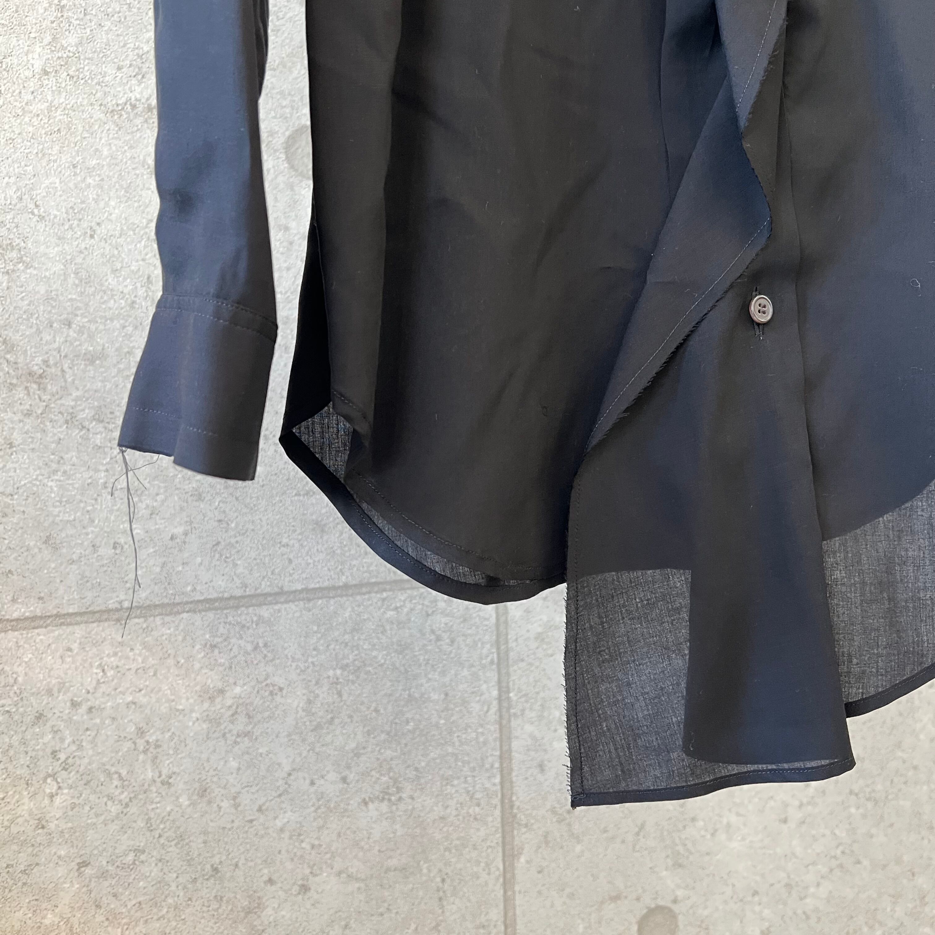sulvam – 左前タックレーヨンシャツ (BLACK) | Savvy（大分市セレクト