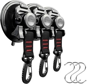 【人気】Roseddy 強力吸盤フック 直径9cm 耐荷重30kg キャンプ タープ用 超強力 大型 ブラック