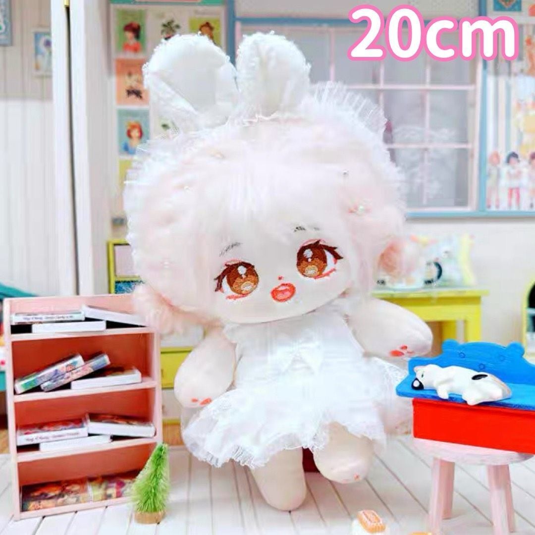 10cm.20cm ぬいぐるみ服 人形 ウエディング風 真っ白ドレス 羽根つき