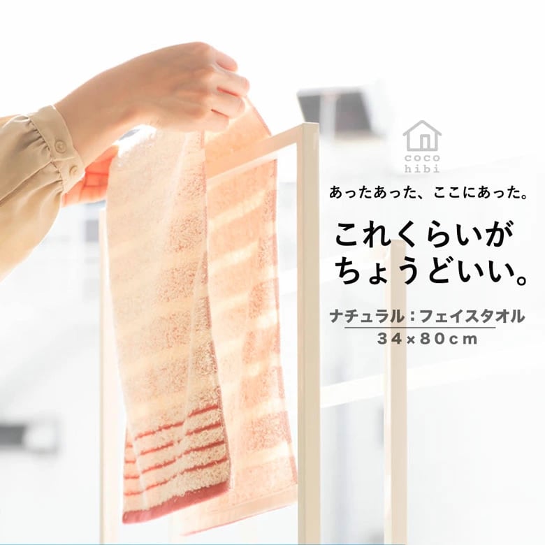 フェイスタオル 泉州タオル ナチュラル ボーダー