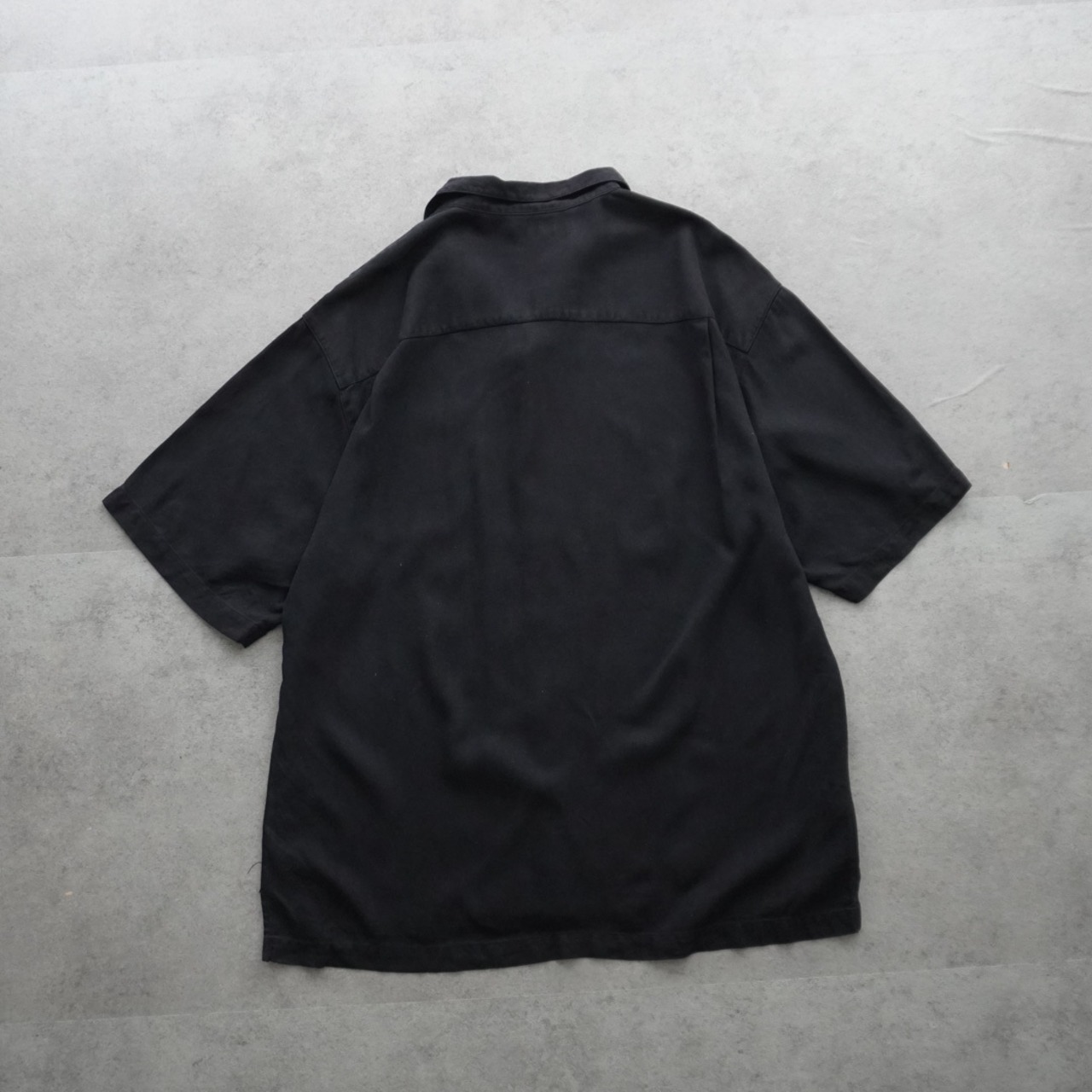 Tommy Bahama Silk open-collar shirt black [XL] 古着 - 2