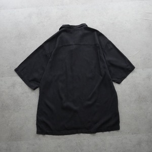 Tommy Bahama Silk open-collar shirt black [XL] 古着
