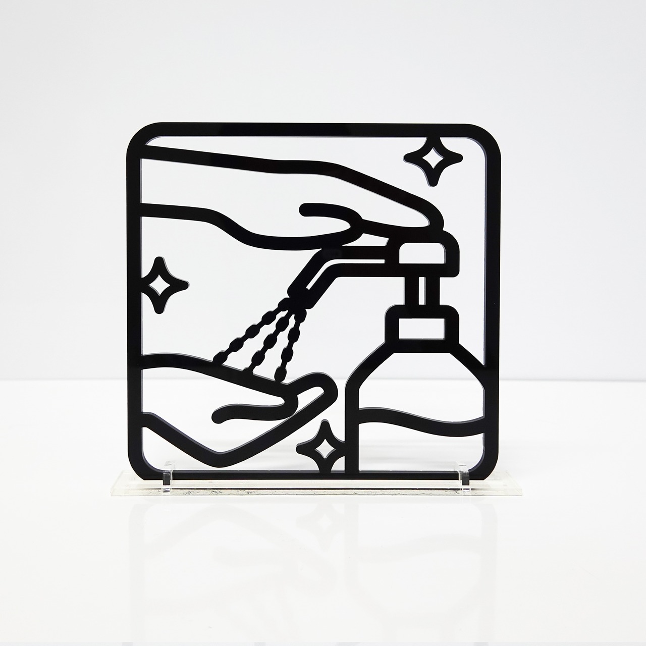 ツケレルン（3Wayピクトサイン）軽量 アクリル 突き出し 看板 （コロナ対策 消毒 除菌 01）3way-0005 - 2