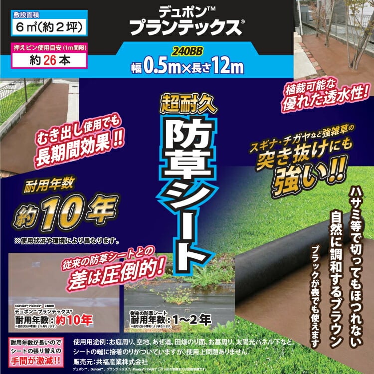 デュポン プランテックス製 防草シート コの字ピン パッドセット】 防