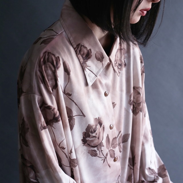 modern flower art pattern l/s shirt
