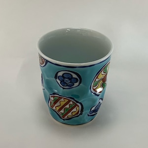 源右衛門窯作 青彩丸紋 湯呑