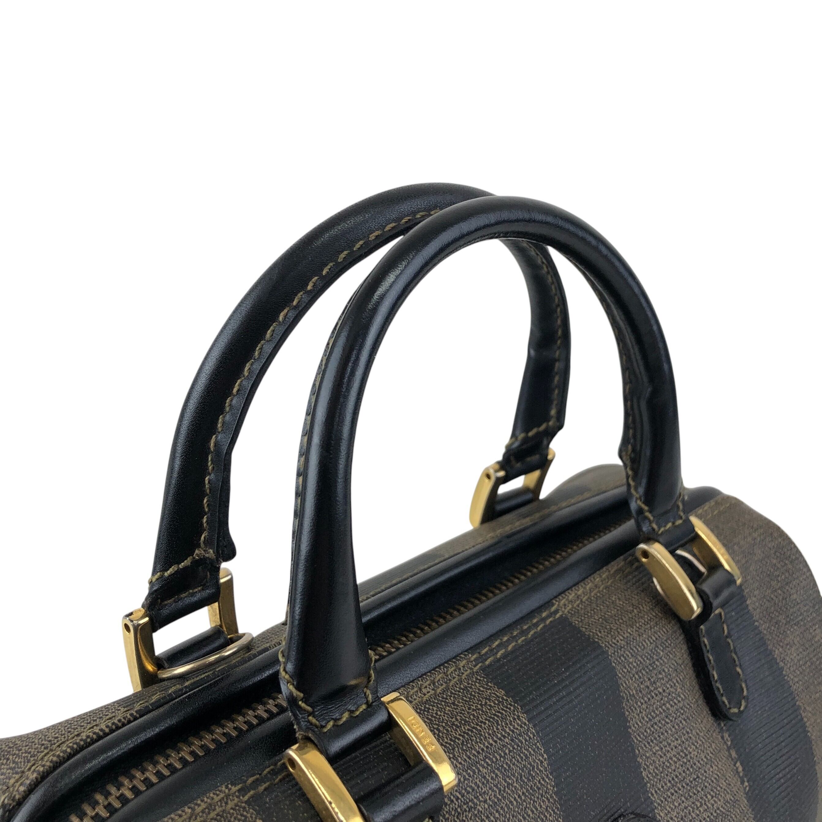 FENDI フェンディ ぺカン ショルダーバッグ ブラウン FFロゴ PVCレザー